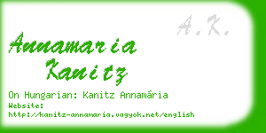 annamaria kanitz business card